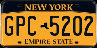 NY license plate GPC5202