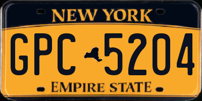 NY license plate GPC5204