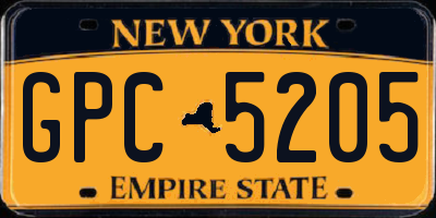 NY license plate GPC5205