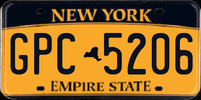 NY license plate GPC5206