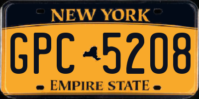 NY license plate GPC5208