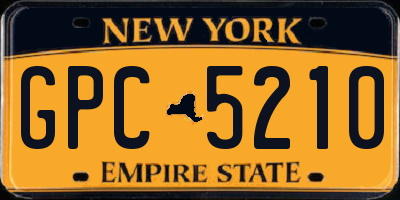 NY license plate GPC5210