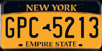 NY license plate GPC5213
