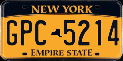 NY license plate GPC5214