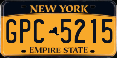 NY license plate GPC5215