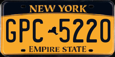 NY license plate GPC5220