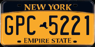 NY license plate GPC5221