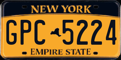 NY license plate GPC5224