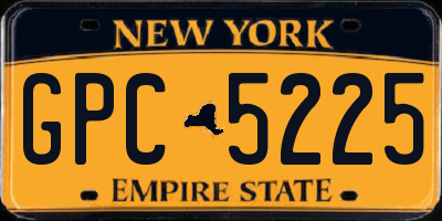 NY license plate GPC5225