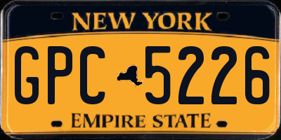 NY license plate GPC5226