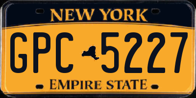 NY license plate GPC5227