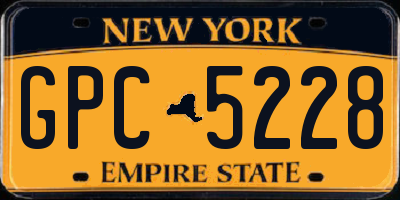 NY license plate GPC5228