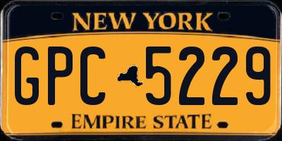 NY license plate GPC5229
