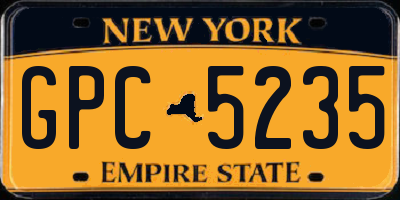 NY license plate GPC5235