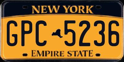 NY license plate GPC5236