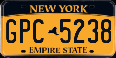 NY license plate GPC5238