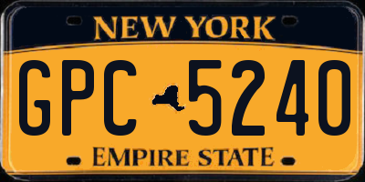 NY license plate GPC5240