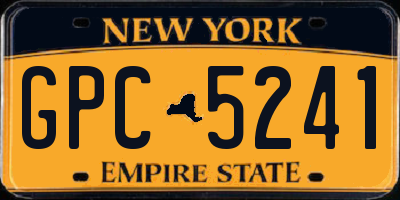 NY license plate GPC5241