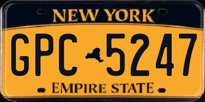 NY license plate GPC5247