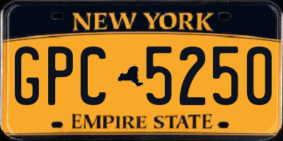 NY license plate GPC5250