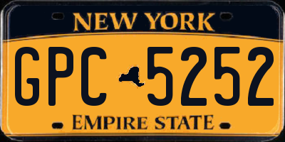 NY license plate GPC5252