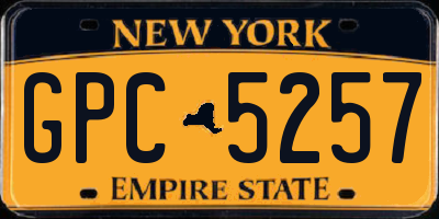NY license plate GPC5257
