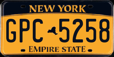 NY license plate GPC5258