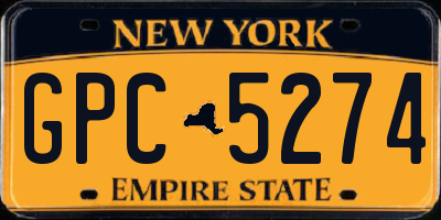 NY license plate GPC5274