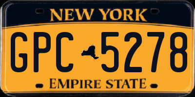 NY license plate GPC5278