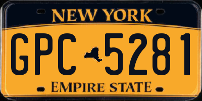 NY license plate GPC5281