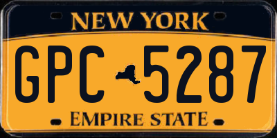 NY license plate GPC5287