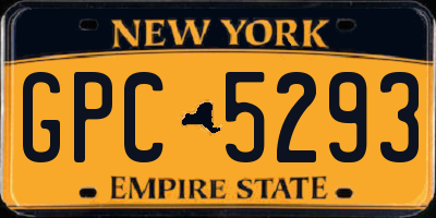 NY license plate GPC5293