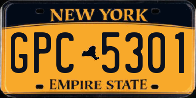 NY license plate GPC5301