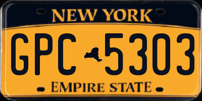 NY license plate GPC5303