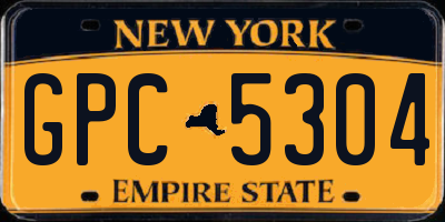 NY license plate GPC5304