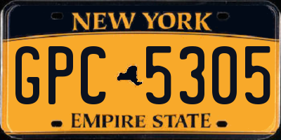 NY license plate GPC5305