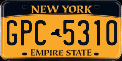 NY license plate GPC5310