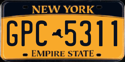 NY license plate GPC5311