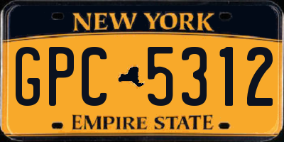 NY license plate GPC5312