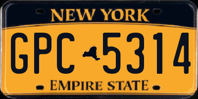 NY license plate GPC5314