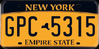 NY license plate GPC5315