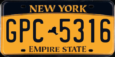 NY license plate GPC5316