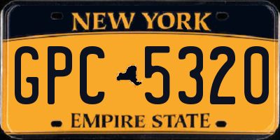 NY license plate GPC5320