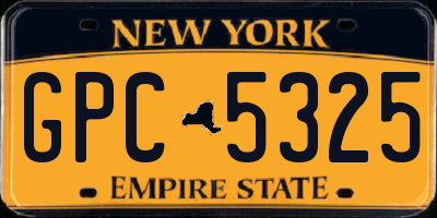 NY license plate GPC5325