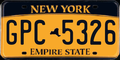 NY license plate GPC5326