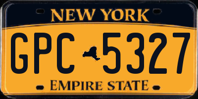NY license plate GPC5327