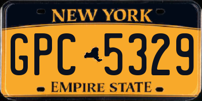 NY license plate GPC5329