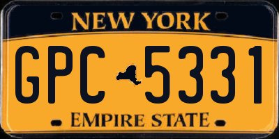 NY license plate GPC5331