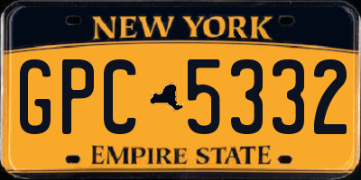NY license plate GPC5332