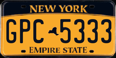 NY license plate GPC5333